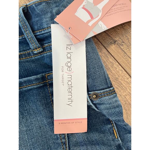 Liz Lange Maternity cuffed denim bermuda shorts size XS - Picture 3 of 7